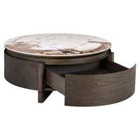 Couchtisch Langford brown 90Ø 1-Schublade