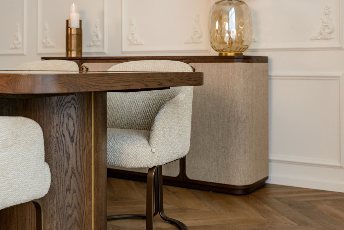 Esstisch Willox beige 235 mit Glasplatte