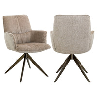Stuhl Chase cream blockweave swivel