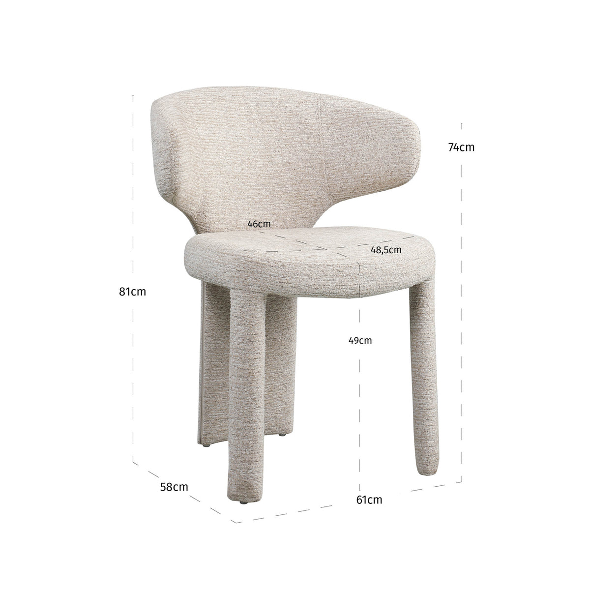 Stuhl Viola natural linear