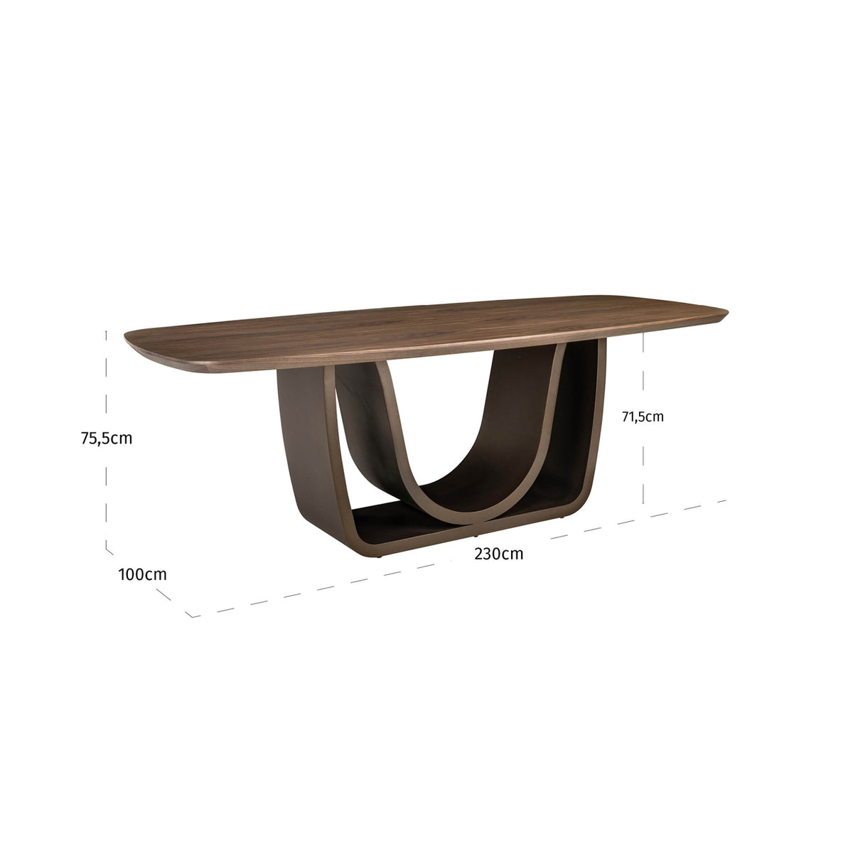 Esstisch Windsor walnut 230 brass base