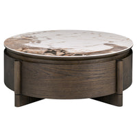 Couchtisch Langford brown 90Ø 1-Schublade