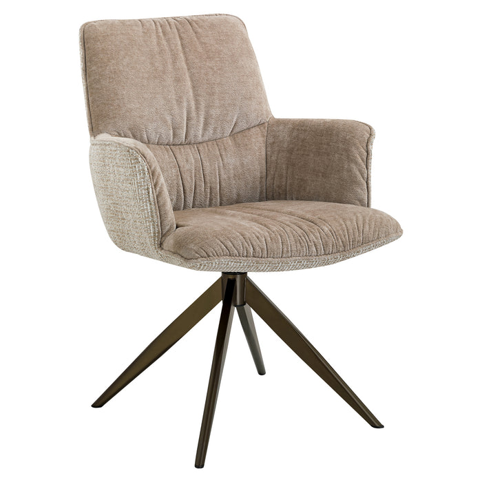 Stuhl Chase cream blockweave swivel
