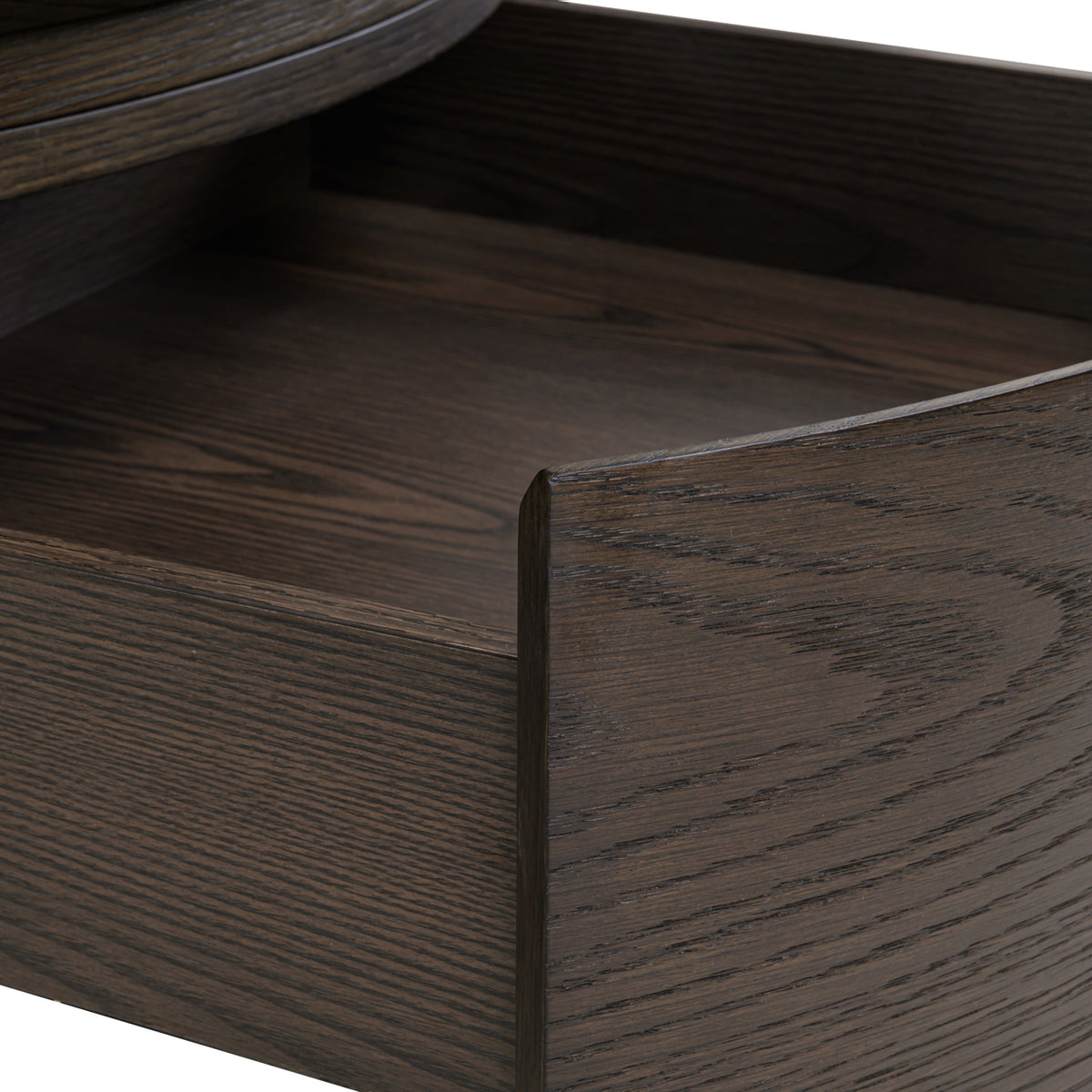 Couchtisch Langford brown 90Ø 1-Schublade