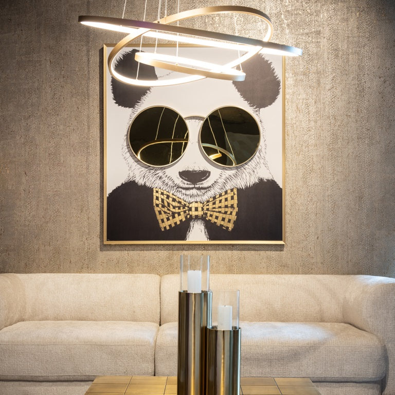 Bild mit Spiegel Shiny Panda - 130x120 cm