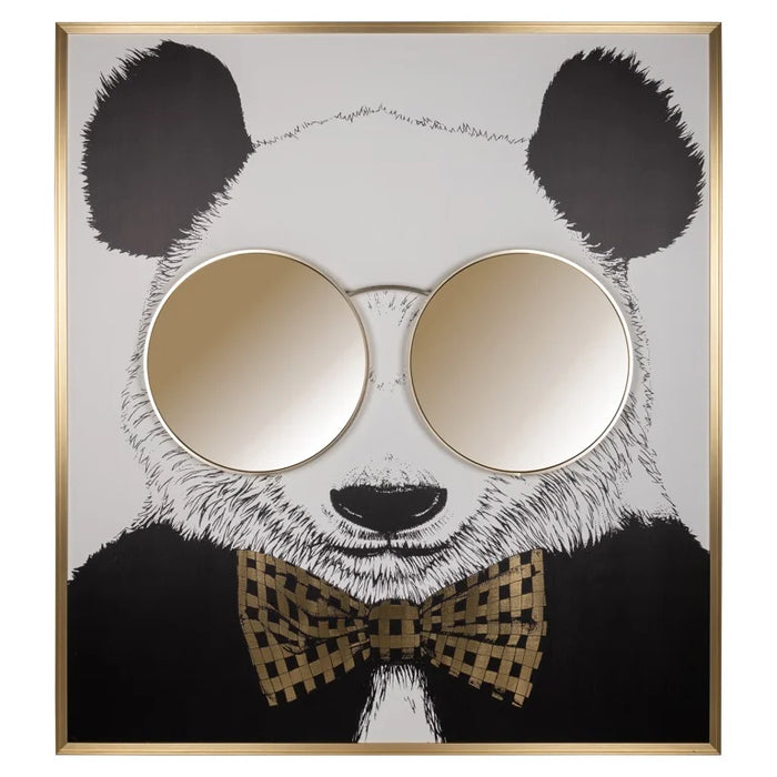 Bild mit Spiegel Shiny Panda - 130x120 cm