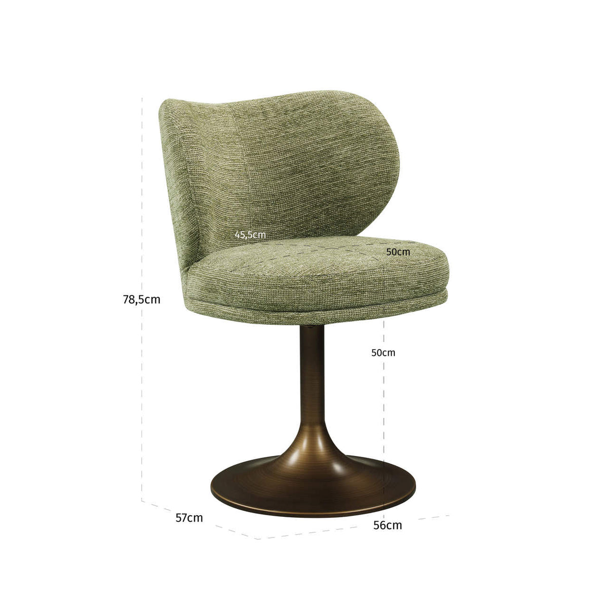 Stuhl Amely pistache softweave swivel