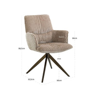 Stuhl Chase cream blockweave swivel