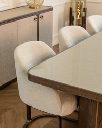 Esstisch Willox beige 235 mit Glasplatte