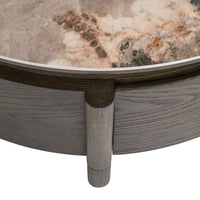 Couchtisch Langford brown 90Ø 1-Schublade