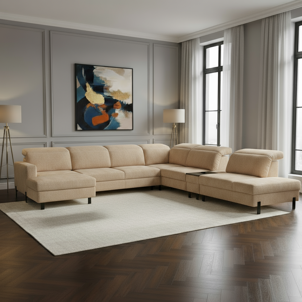 Sofa Mercy XXL inkl. Schlaffunktion + Relaxfunktion + Zwischentisch