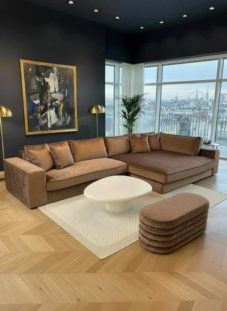 Sofa Mavelle mit XXL Liegeteil & austauschbare Bezüge