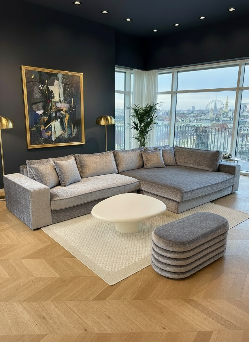 Sofa Mavelle mit XXL Liegeteil & austauschbare Bezüge