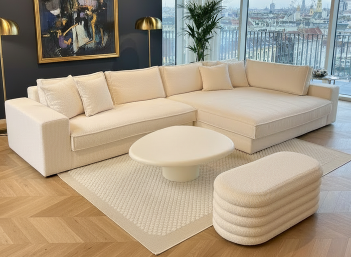 Sofa Mavelle mit XXL Liegeteil & austauschbare Bezüge