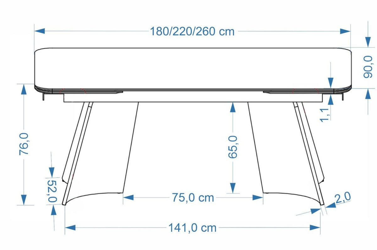 Esstisch Vecna 180 cm - 260 cm