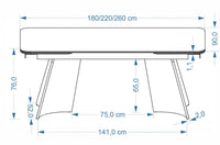 Esstisch Vecna 180 cm - 260 cm