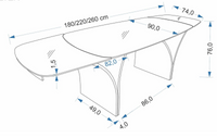 Esstisch Alta 180 cm - 260 cm